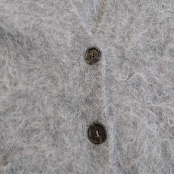 J. Crew Alpaca Blend Cardigan Gray Oversized Preppy Cabincore Women's Size L - Picture 7 of 16